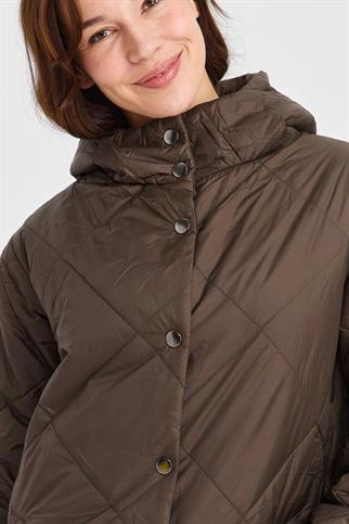 KARELİ ŞİŞME YEŞİL KADIN KABAN 23403-2K5