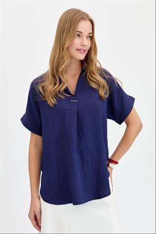TOKALI KISA KOLLU LACİ KADIN BLUZ 23459-2Y4