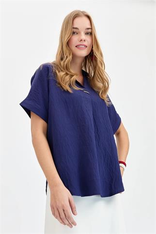 TOKALI KISA KOLLU LACİ KADIN BLUZ 23459-2Y4