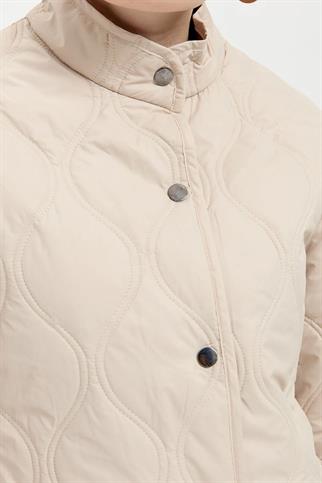 ÇITÇITLI DESENLİ BEJ KADIN CEKET 24420-2K5