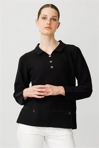 Kadın Siyah Tunik 25243-PY-2K7