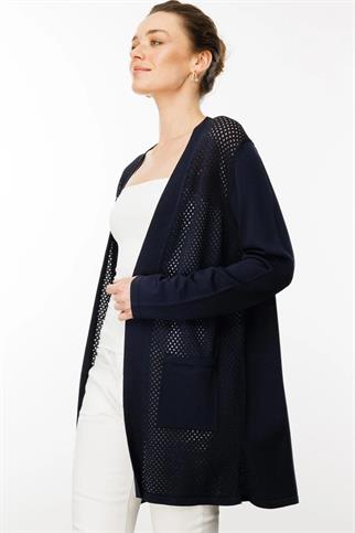 Delikli Araboy Yazlık Triko Laci  Hırka 25352-2Y5