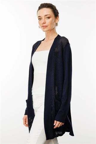 Delikli Araboy Yazlık Triko Laci  Hırka 25352-2Y5