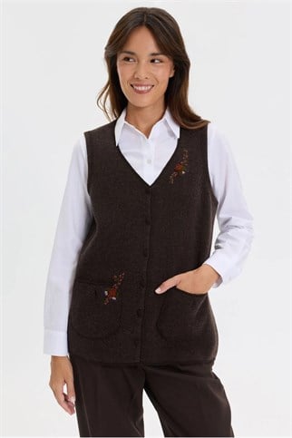 DESEN26021-VY-2K7 DESEN CEKET-K.KAHVE