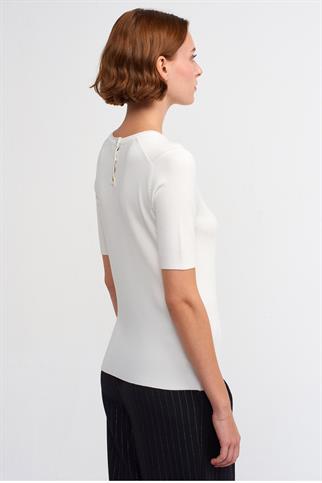 KISA KOLLU SIFIR YAKA EKRU KADIN KAZAK 10426-2K5