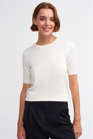 KISA KOLLU SIFIR YAKA EKRU KADIN KAZAK 10426-2K5