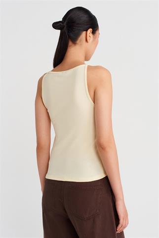 Halter Yaka Top-Açık Sarı 21048-2Y6