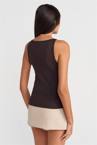 Halter Yaka Top-Koyu Kahve 21048-2Y6