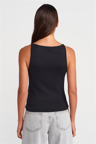 Halter Yaka Top-Siyah 21048-2Y6