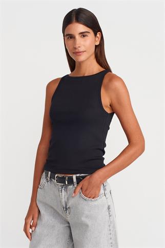 Halter Yaka Top-Siyah 21048-2Y6