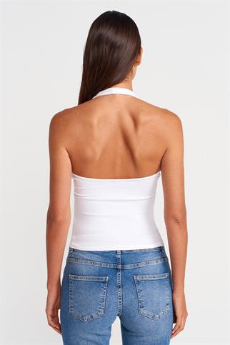 Halter Yaka Top-Beyaz 21052-2Y6