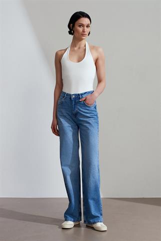 Halter Yaka Top-Ekru 21052-2Y6