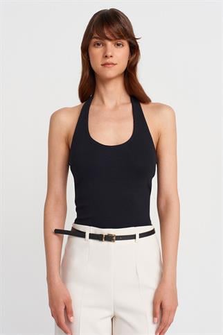 Halter Yaka Top-Siyah 21052-2Y6