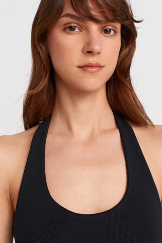 Halter Yaka Top-Siyah 21052-2Y6
