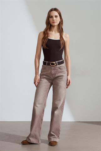 Şeritli Askılı Top-Koyu Kahve 21128-2Y6