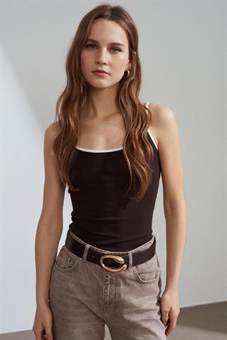 Şeritli Askılı Top-Koyu Kahve 21128-2Y6