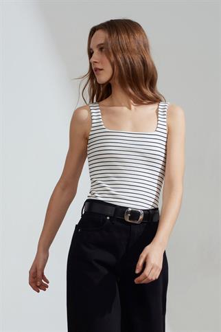 Askılı Atlet-Ekru-Siyah 21185-2Y6