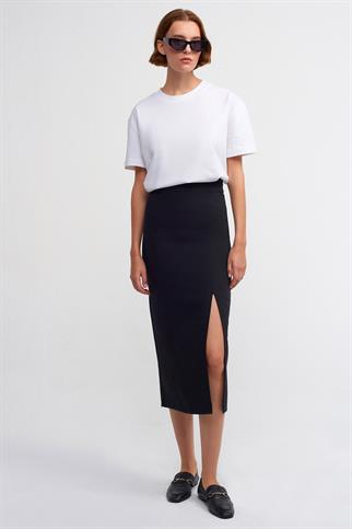 SIFIR YAKA KISA KOLLU BEYAZ  KADIN T-SHİRT 30312-2Y5