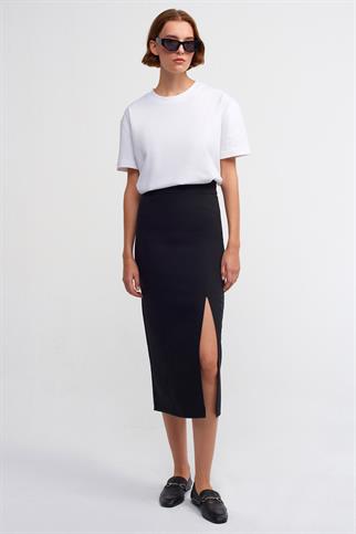 %100 Pamuk Dekoratif Dikişli Bisiklet Yaka T-shirt-Beyaz 30312-2Y6