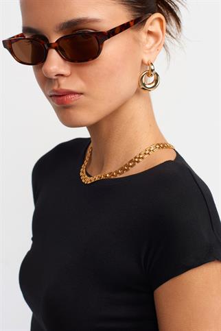 KISA KOLLU SİYAH  KADIN CROP 30528-2Y5