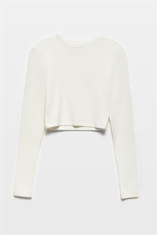 Uzun Kollu Ekru Kadın Crop 31236-2K5