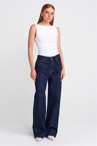 Büzgülü Kayık Yaka Top-Beyaz 31589-2Y6