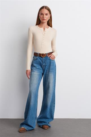 Çıtçıtlı Modal Karışımlı Top-Taş 32024-2Y6