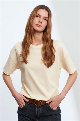 Basic T-Shirt-Açık Sarı 3683-2Y6