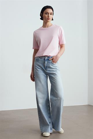 Basic T-Shirt-Toz Pembe 3683-2Y6