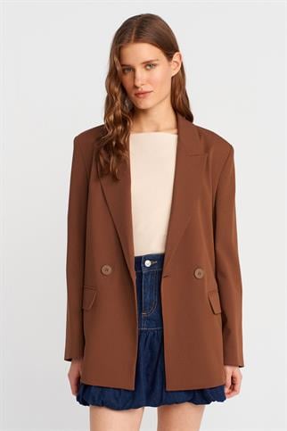 KAHVE KADIN BLAZER CEKET   60759-2Y5