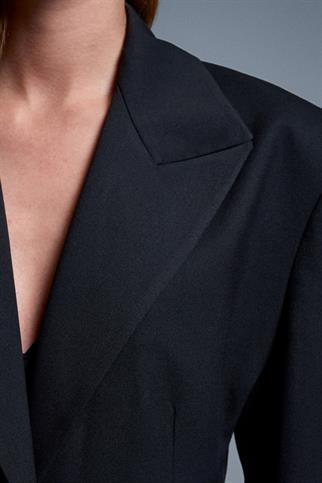 Fitted Kesim Vatkalı Blazer Siyah 60774-2Y6