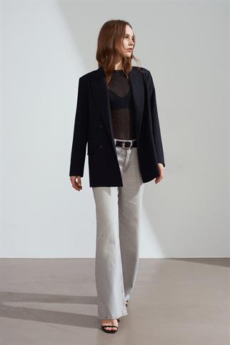 Kruvaze Blazer Ceket-Siyah 60784-2Y6