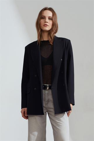 Kruvaze Blazer Ceket-Siyah 60784-2Y6