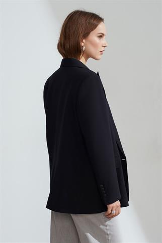 Kruvaze Blazer Ceket-Siyah 60784-2Y6