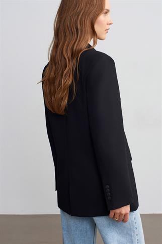 Kruvaze Blazer Ceket-Siyah 60789-2Y6