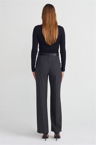 Kemerli Smart Antrasit Kadın Pantolon 71562-2K5
