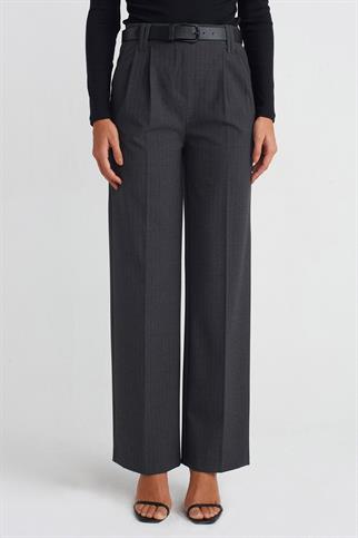 Kemerli Smart Antrasit Kadın Pantolon 71562-2K5