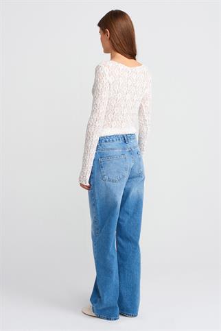 GENİŞ PAÇA MAVİ KADIN PANTOLON  71790-2Y5