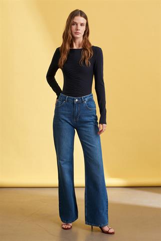 Yüksek Bel Wide Leg Jean-Mavi 72293-2Y6