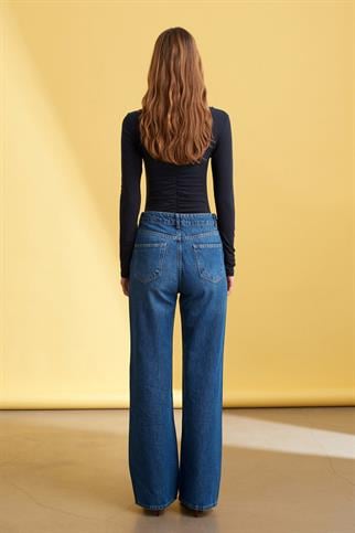 Yüksek Bel Wide Leg Jean-Mavi 72293-2Y6