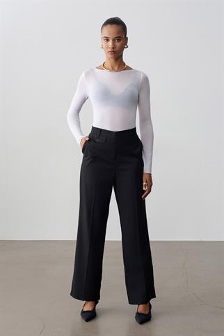 Kapaklı Cep Detaylı Pantolon-Siyah 72647-2Y6