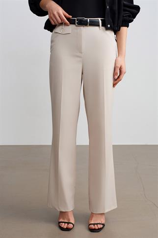 Kapaklı Cep Detaylı Pantolon-Taş 72647-2Y6