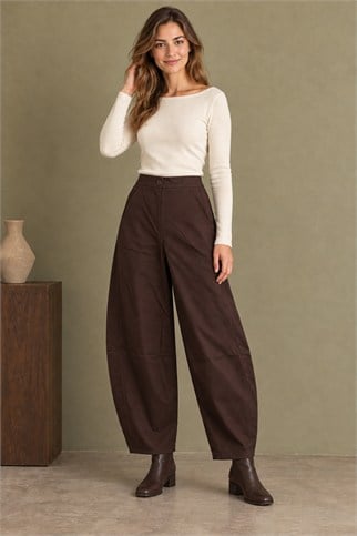 3973-2K7 EFİL PANTOLON-KAHVE