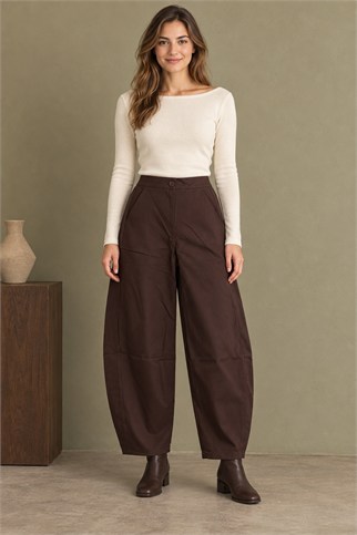 3973-2K7 EFİL PANTOLON-KAHVE