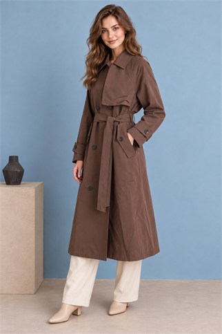 7557-2K7 EFİL TRENCH-KAHVE