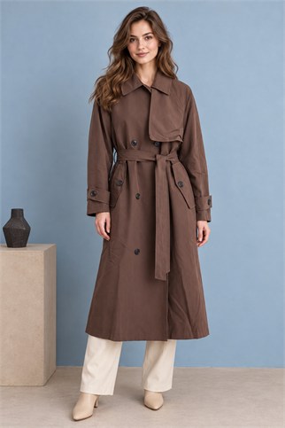 7557-2K7 EFİL TRENCH-KAHVE
