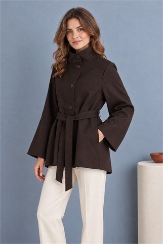 7710-2K7 EFİL TRENCH-KAHVE
