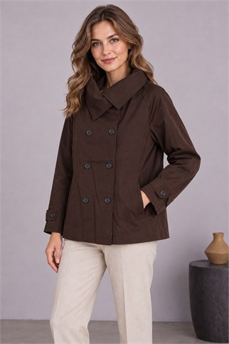 7761-2K7 EFİL TRENCH-KAHVE
