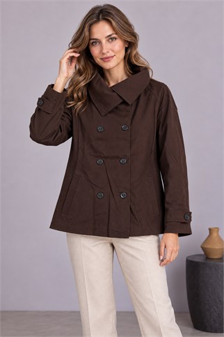 7761-2K7 EFİL TRENCH-KAHVE