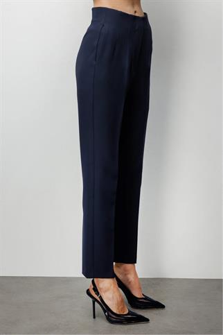 Düz Kesim Yüksek Bel Pantolon Lacivert 1012-2Y6